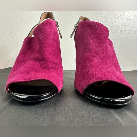 Vince Camuto Kaela sling back heels pink suede & black patent leather Sz 8.5M - Picture 4 of 13